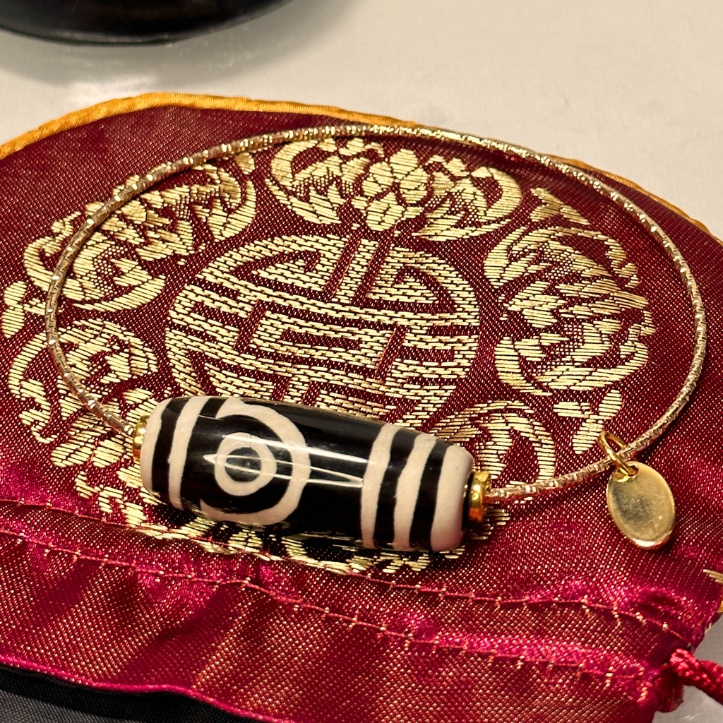 Dzi 3 Eyes Stones Bangle Bracelets Size L 15$